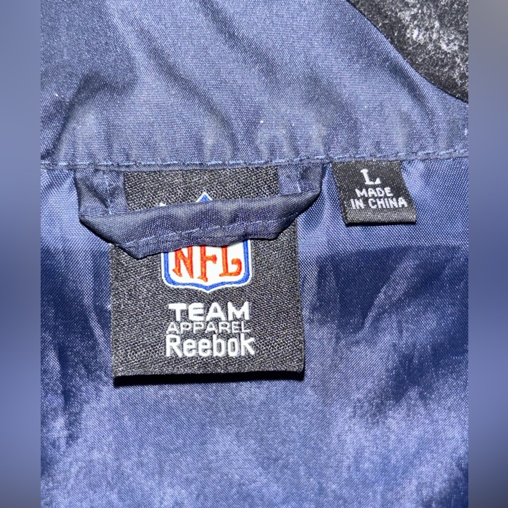 NFL Reebok Team Apparel Dallas Cowboys Men's Windbreaker Jacket - Blue Size L​ - Picture 9 of 10